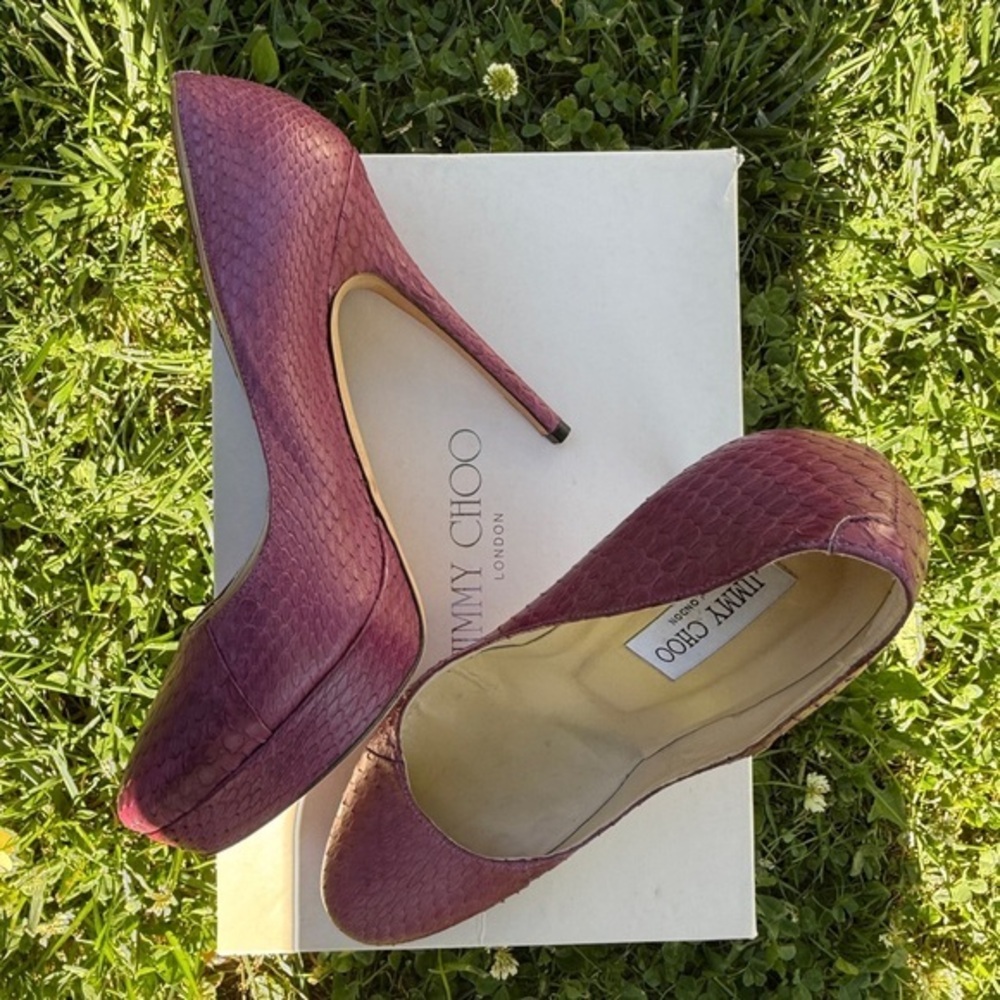 Jimmy Choo python leather heels